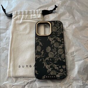 Burga Black Floral Phone Case iphone 16 pro max